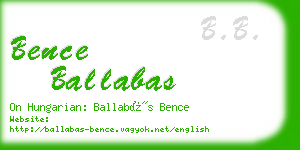 bence ballabas business card